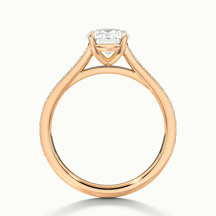 Sofia 5 Carat Round Solitaire Pave Lab Grown Diamond Ring in 18k Rose Gold