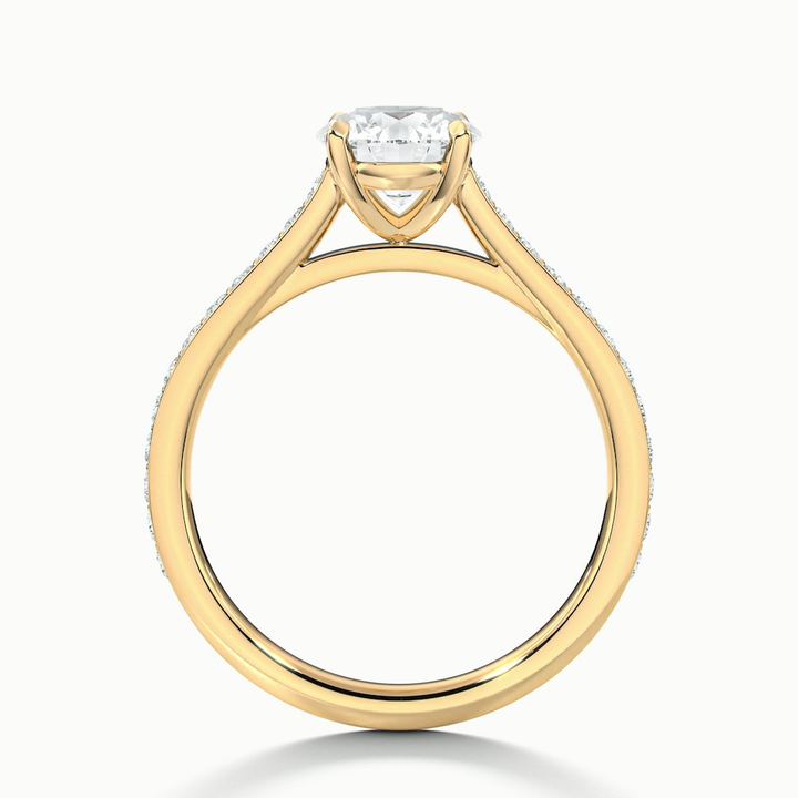 Sofia 2 Carat Round Solitaire Pave Lab Grown Diamond Ring in 10k Yellow Gold
