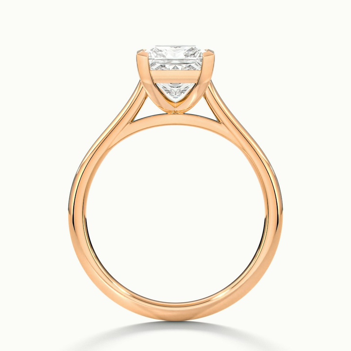 Frey 1 Carat Princess Cut Solitaire Lab Grown Diamond Ring in 18k Rose Gold