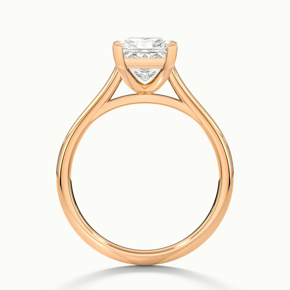 Lux 3.5 Carat Princess Cut Solitaire Moissanite Engagement Ring in 10k Rose Gold