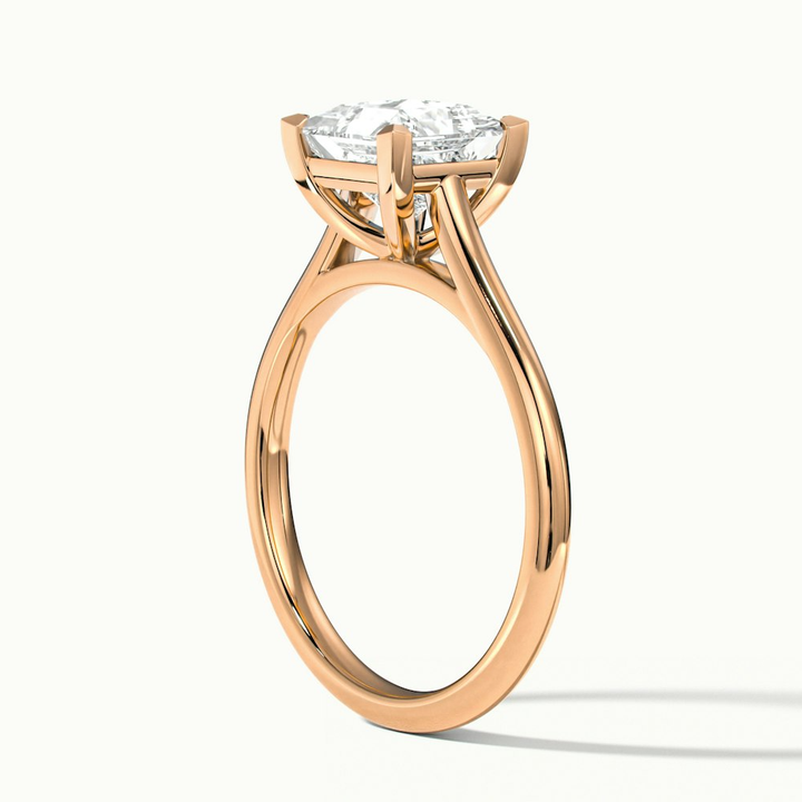 Frey 1 Carat Princess Cut Solitaire Lab Grown Diamond Ring in 10k Rose Gold