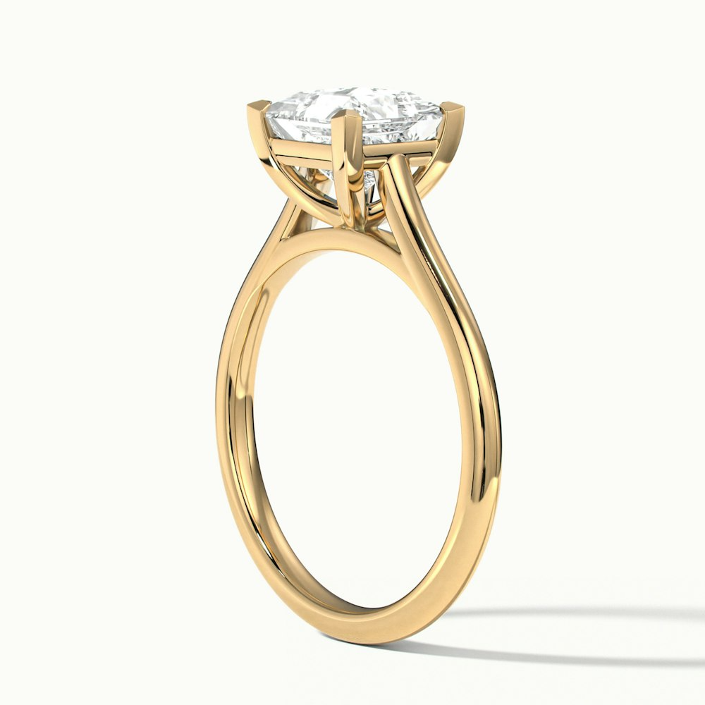 Lux 1.5 Carat Princess Cut Solitaire Moissanite Engagement Ring in 10k Yellow Gold