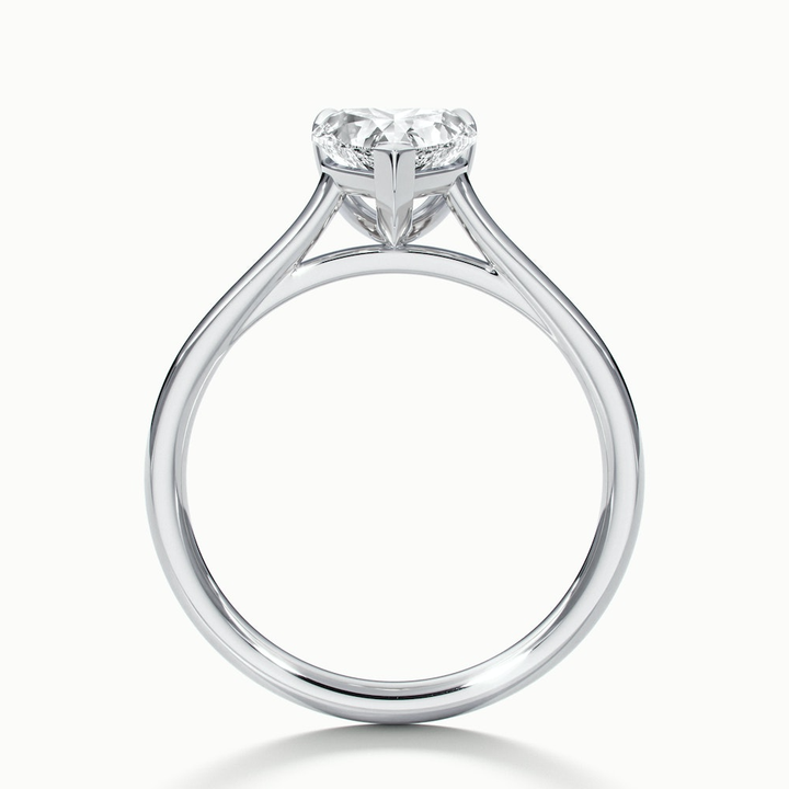 Mia 2 Carat Heart Shaped Solitaire Moissanite Engagement Ring in 18k White Gold