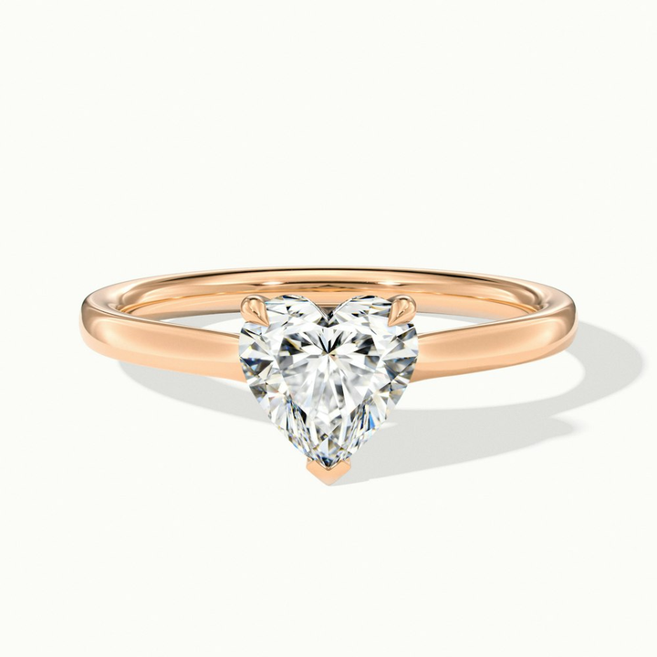 Esha 3.5 Carat Heart Shaped Solitaire Lab Grown Diamond Ring in 10k Rose Gold