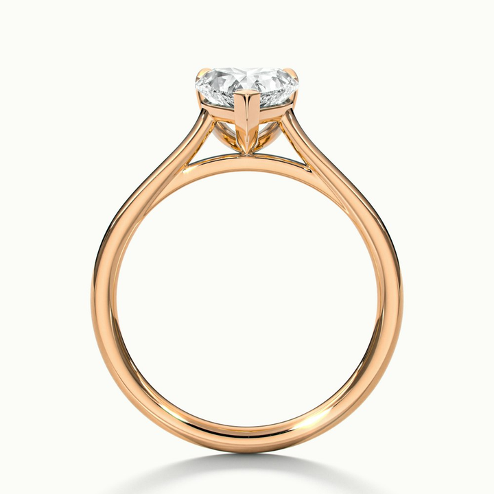 Mia 2 Carat Heart Shaped Solitaire Moissanite Engagement Ring in 14k Rose Gold