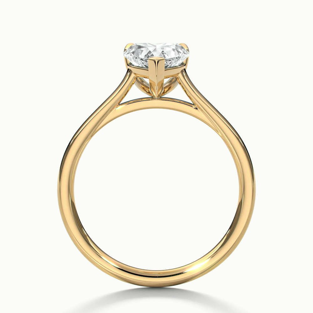 Mia 2 Carat Heart Shaped Solitaire Moissanite Engagement Ring in 10k Yellow Gold