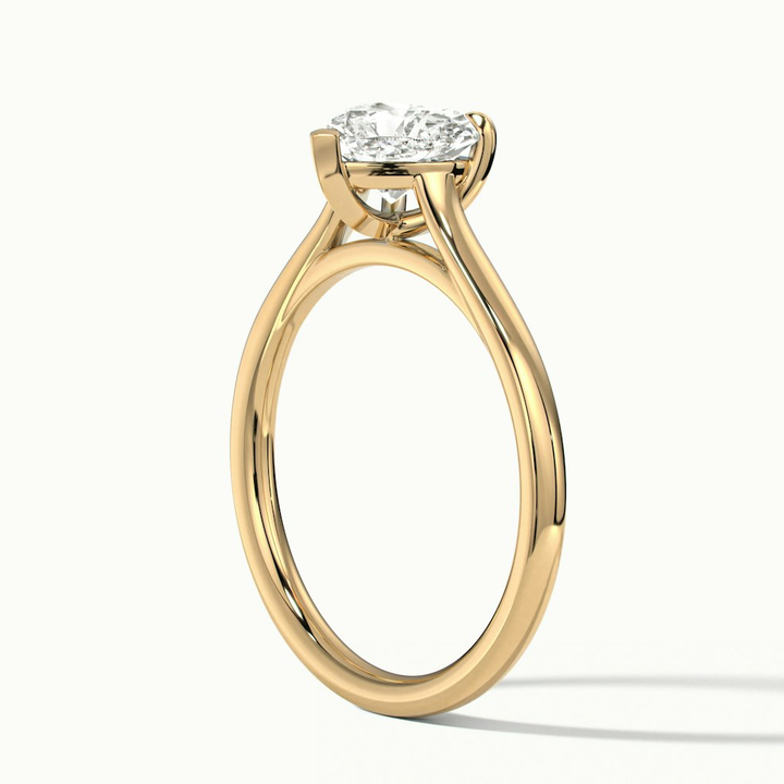 Mia 1.5 Carat Heart Shaped Solitaire Moissanite Engagement Ring in 10k Yellow Gold
