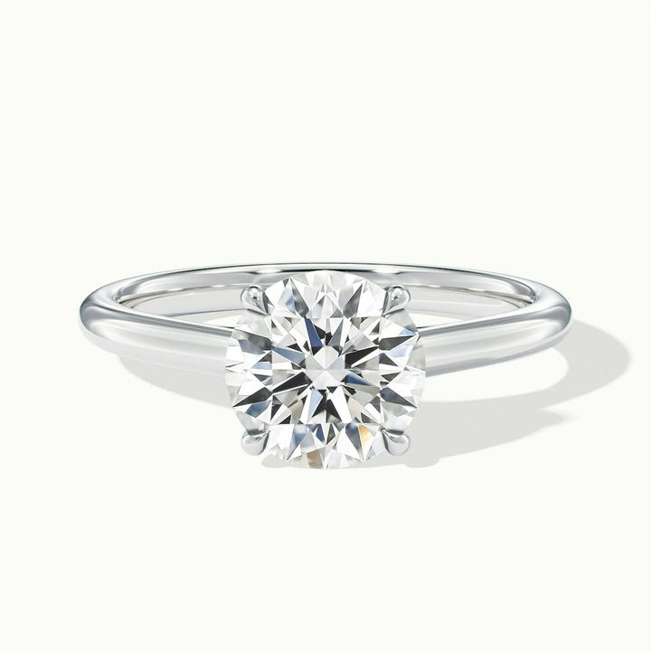 Elena 1 Carat Round Solitaire Lab Grown Diamond Ring in 10k White Gold