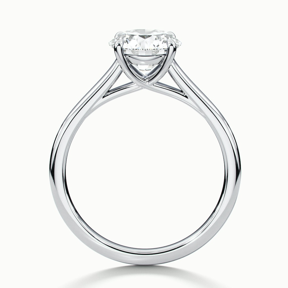 Elena 4 Carat Round Solitaire Lab Grown Diamond Ring in 10k White Gold