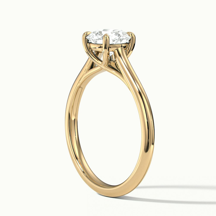 Elena 1 Carat Round Solitaire Lab Grown Diamond Ring in 10k Yellow Gold