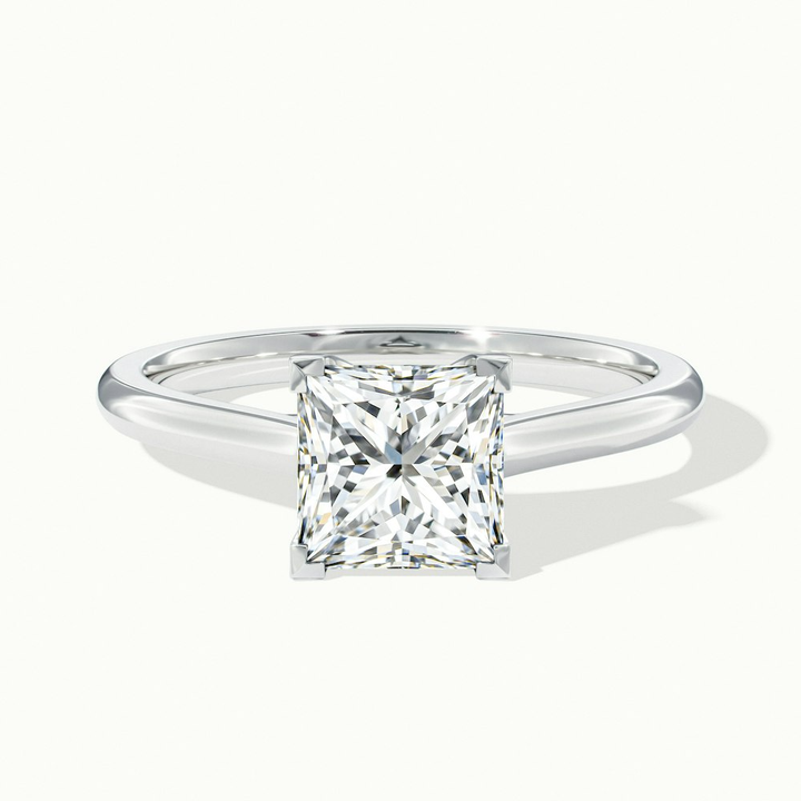 Amaya 1 Carat Princess Cut Solitaire Lab Grown Diamond Ring in 10k White Gold