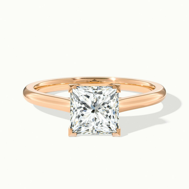 Amaya 5 Carat Princess Cut Solitaire Lab Grown Diamond Ring in 18k Rose Gold