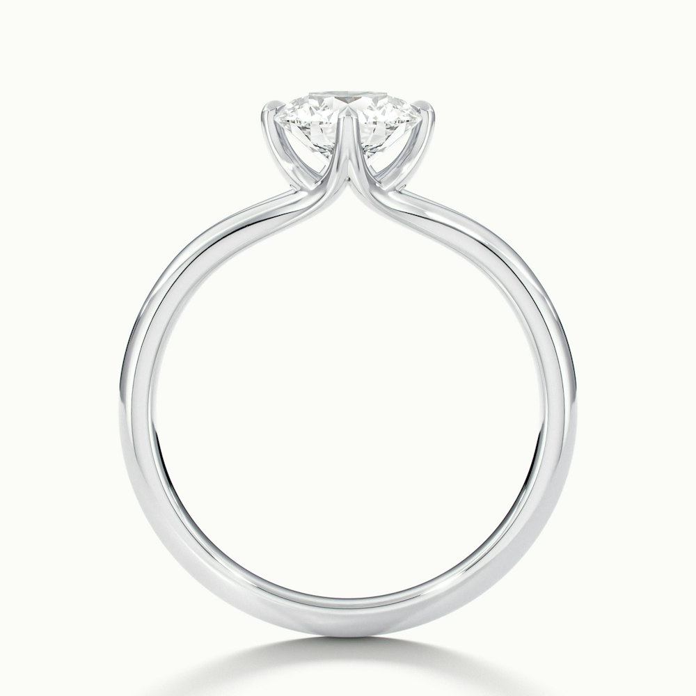 Nelli 2 Carat Round Cut Solitaire Lab Grown Diamond Ring in 10k White Gold