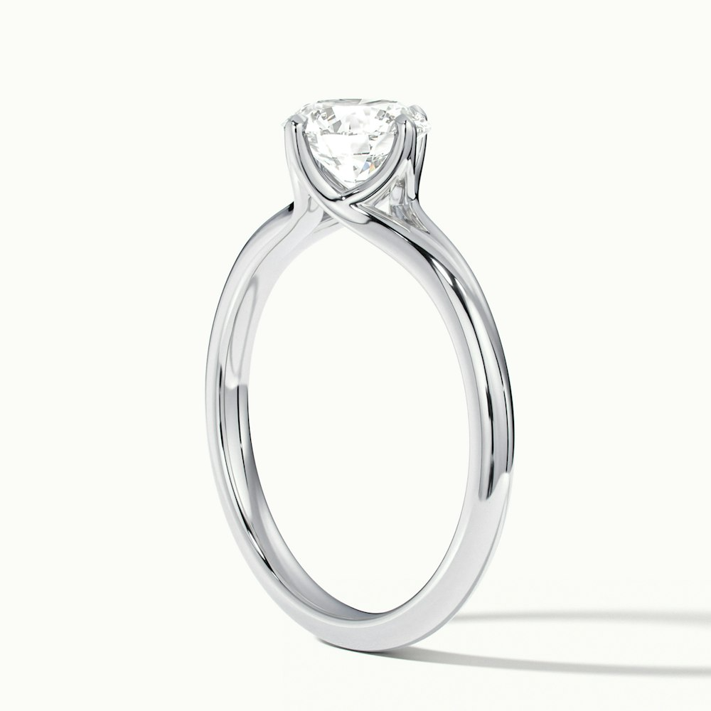Nelli 1.5 Carat Round Cut Solitaire Lab Grown Diamond Ring in 10k White Gold