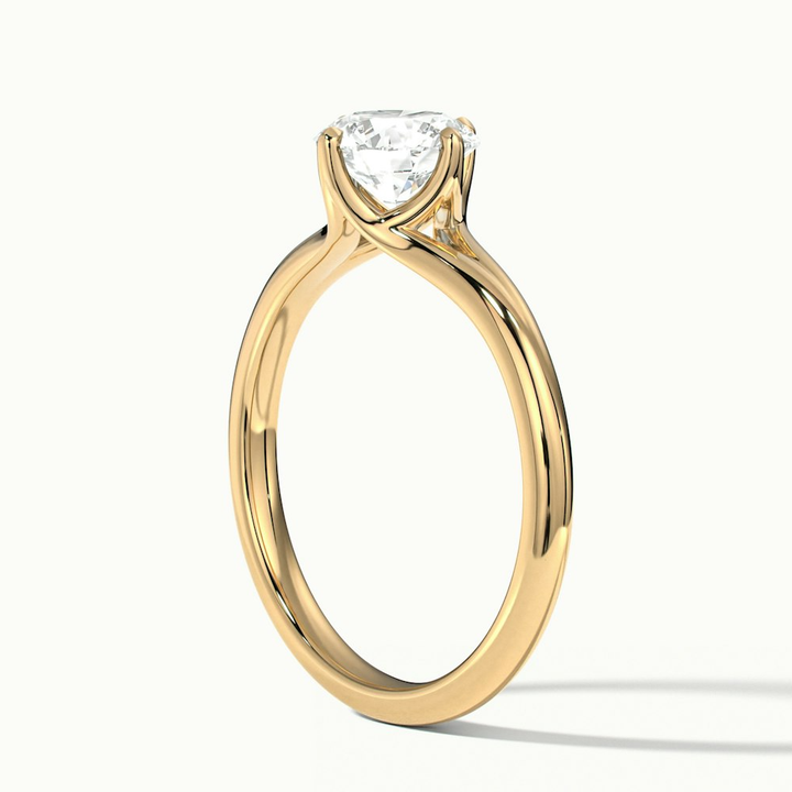 Nelli 2 Carat Round Cut Solitaire Lab Grown Diamond Ring in 10k Yellow Gold