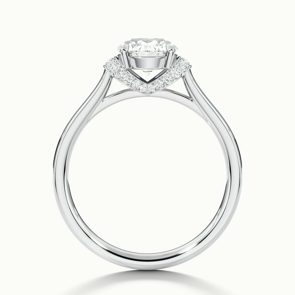 Lux 2 Carat Round Solitaire Garland Pave Lab Grown Engagement Ring in 10k White Gold