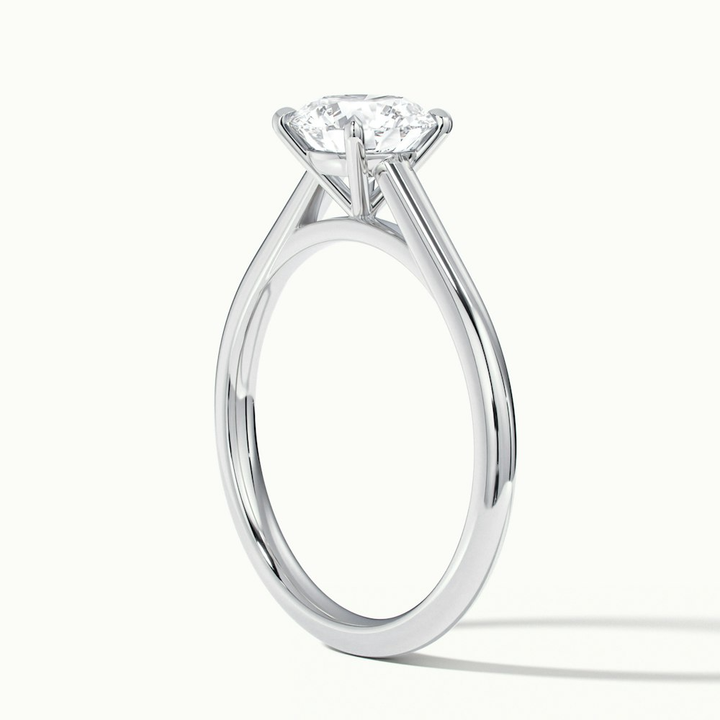Nia 3 Carat Round Cut Solitaire Moissanite Engagement Ring in 10k White Gold