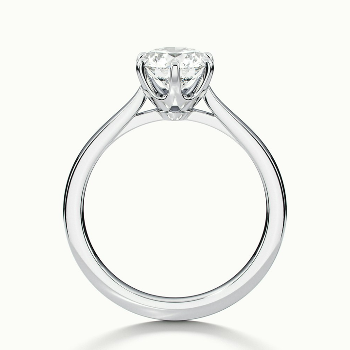 Elle 5 Carat Round Solitaire Moissanite Engagement Ring in 18k White Gold