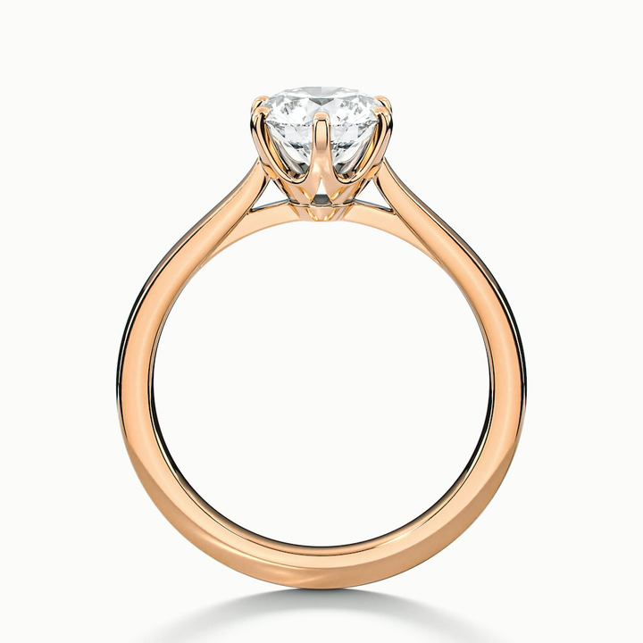 Elle 5 Carat Round Solitaire Moissanite Engagement Ring in 18k Rose Gold