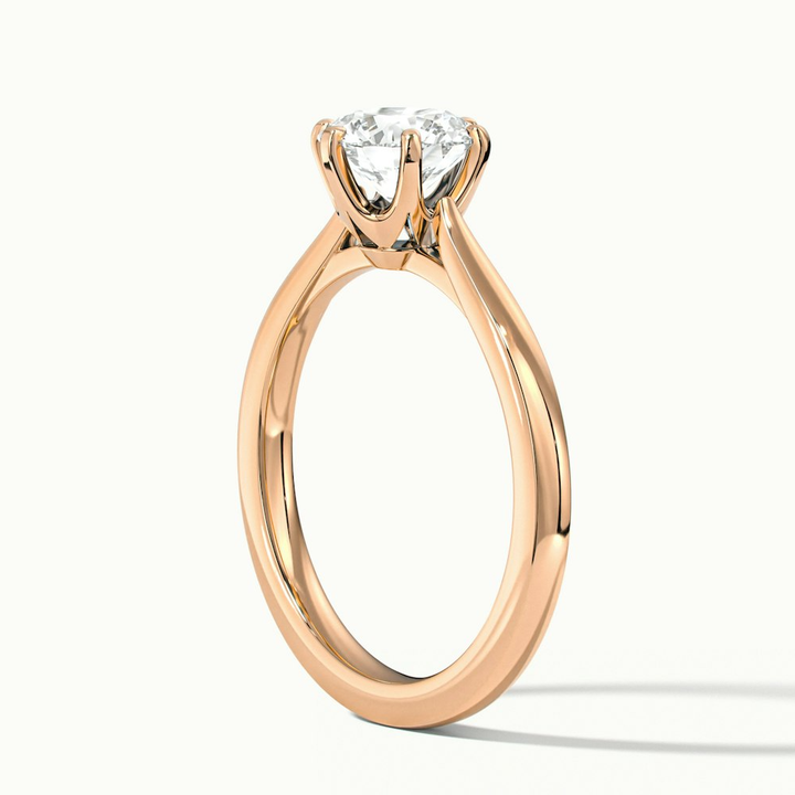 Amy 2 Carat Round Solitaire Lab Grown Diamond Ring in 14k Rose Gold
