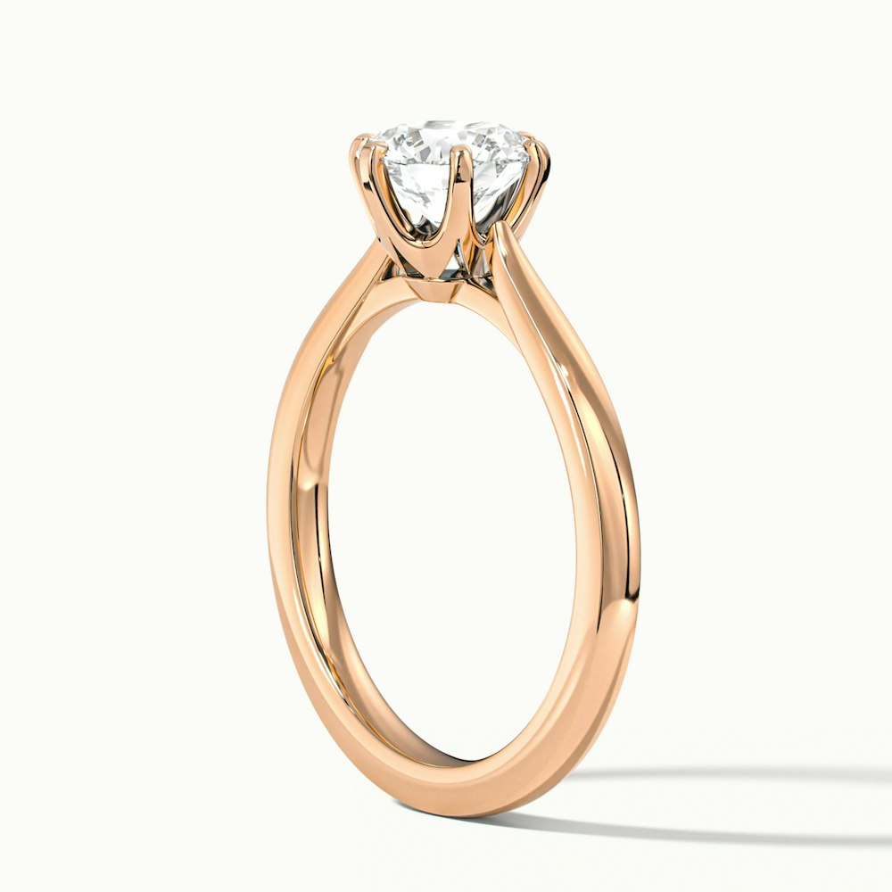 Amy 1 Carat Round Solitaire Lab Grown Diamond Ring in 10k Rose Gold