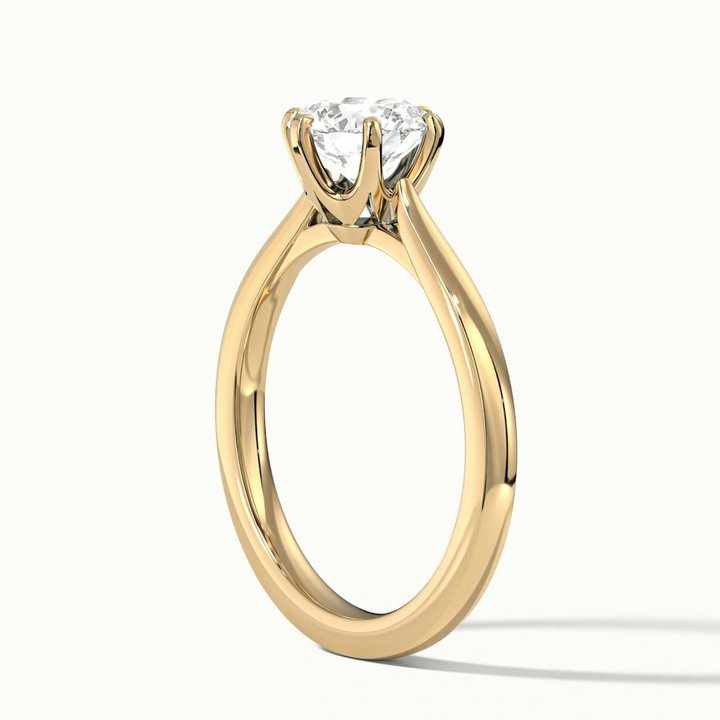 Amy 3 Carat Round Solitaire Lab Grown Diamond Ring in 10k Yellow Gold