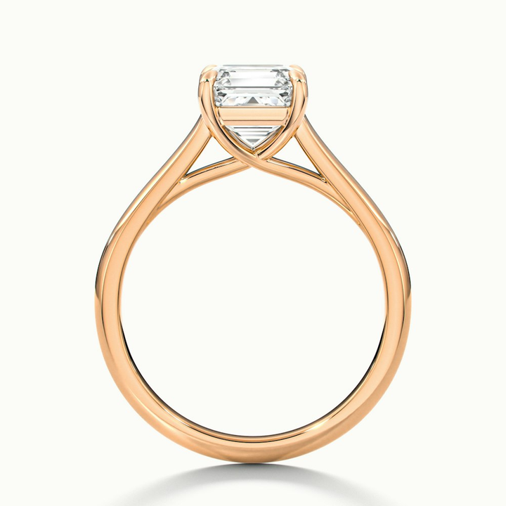 April 5 Carat Asscher Cut Solitaire Lab Grown Diamond Ring in 18k Rose Gold