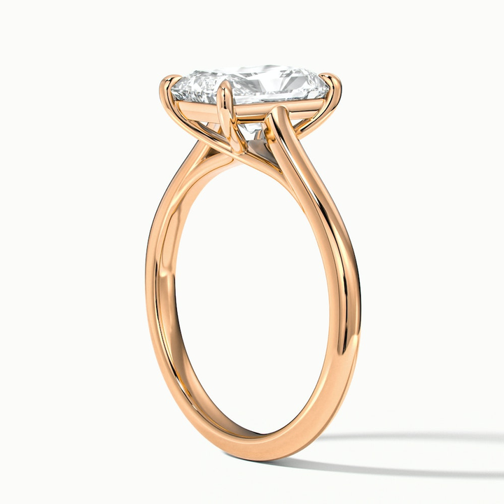 Alia 1.5 Carat Radiant Cut Solitaire Moissanite Engagement Ring in 14k Rose Gold