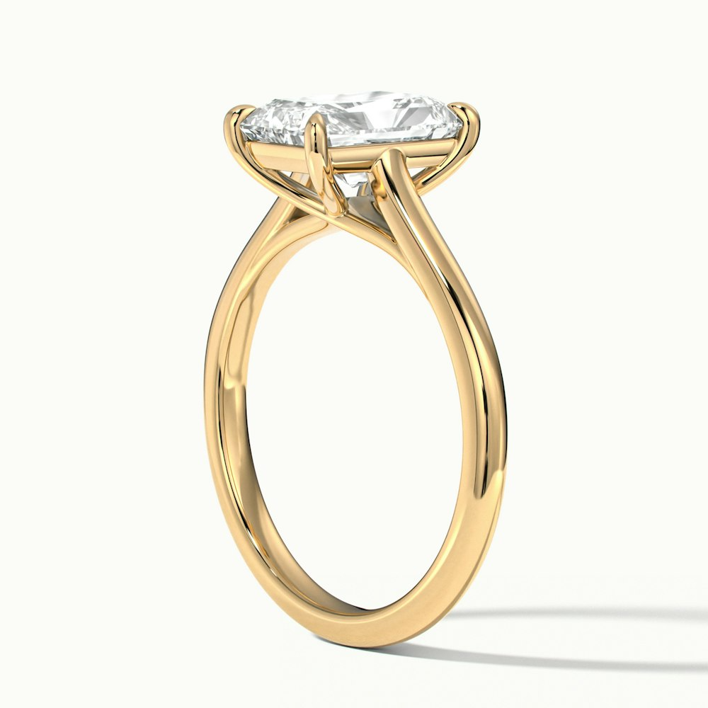 Alia 1.5 Carat Radiant Cut Solitaire Moissanite Engagement Ring in 18k Yellow Gold