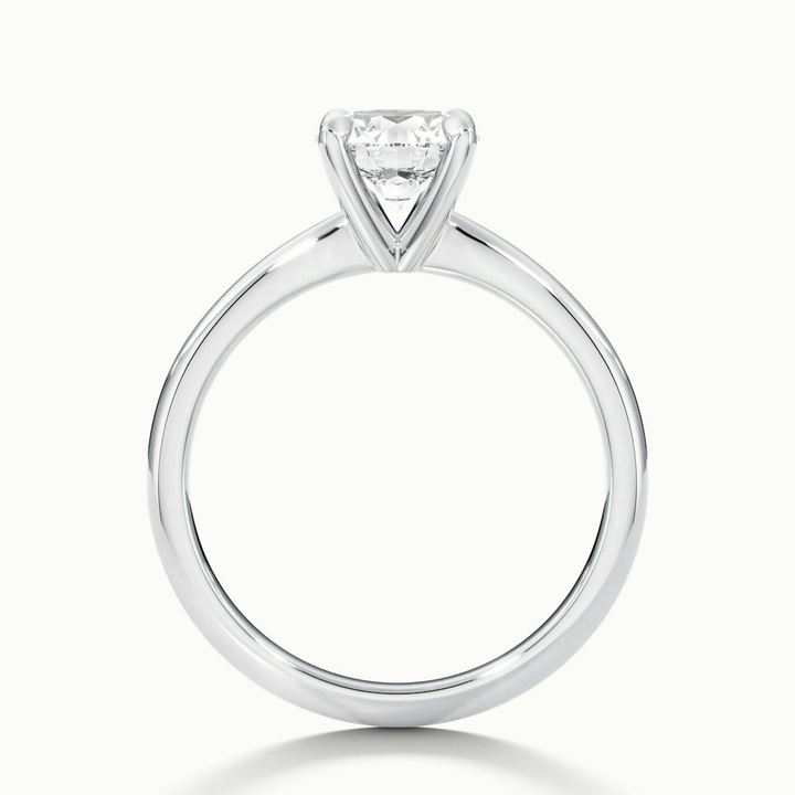 Zoey 3 Carat Round Solitaire Moissanite Engagement Ring in 10k White Gold