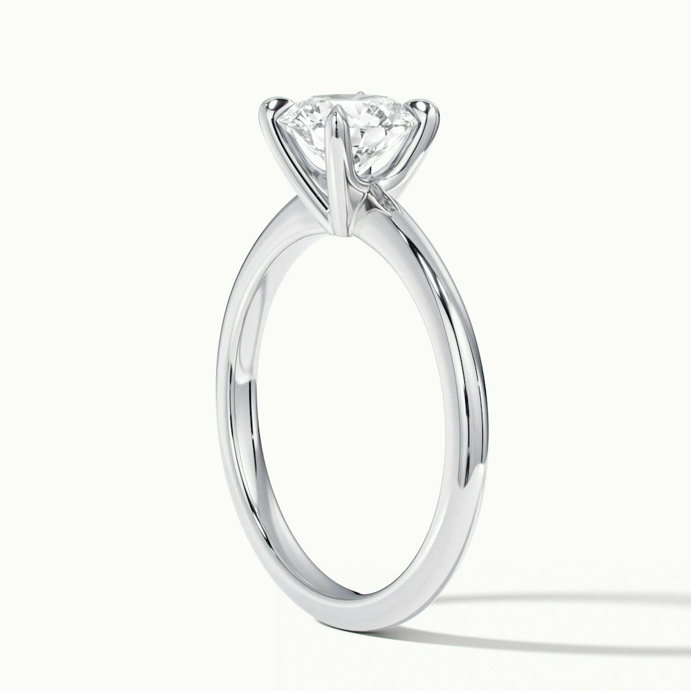Diana 5 Carat Round Solitaire Lab Grown Diamond Ring in 18k White Gold