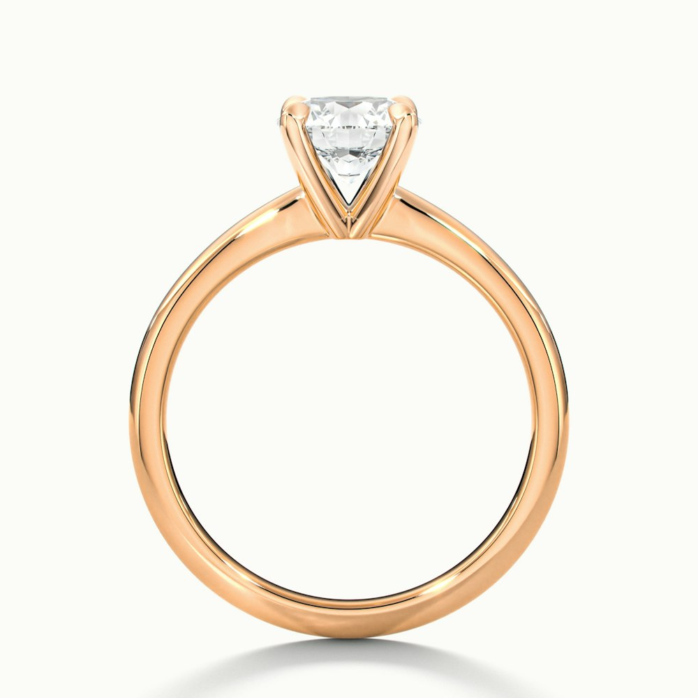 Zoey 4 Carat Round Solitaire Moissanite Engagement Ring in 14k Rose Gold
