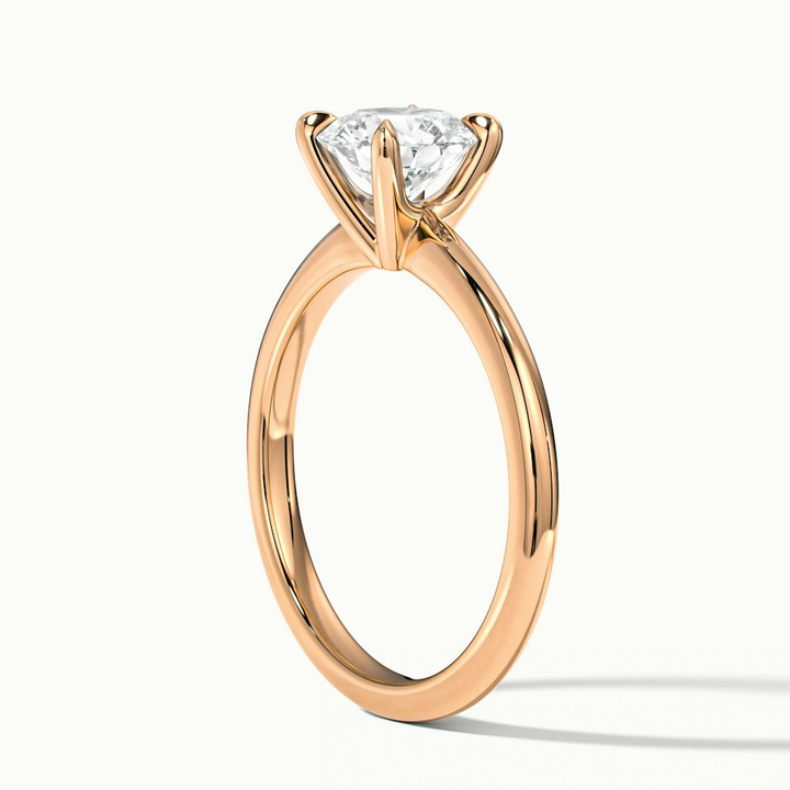 Diana 1 Carat Round Solitaire Lab Grown Diamond Ring in 10k Rose Gold