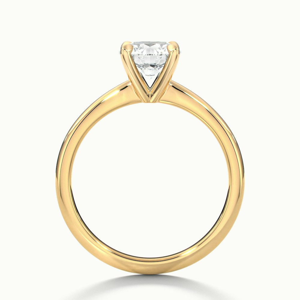 Diana 1 Carat Round Solitaire Lab Grown Diamond Ring in 10k Yellow Gold
