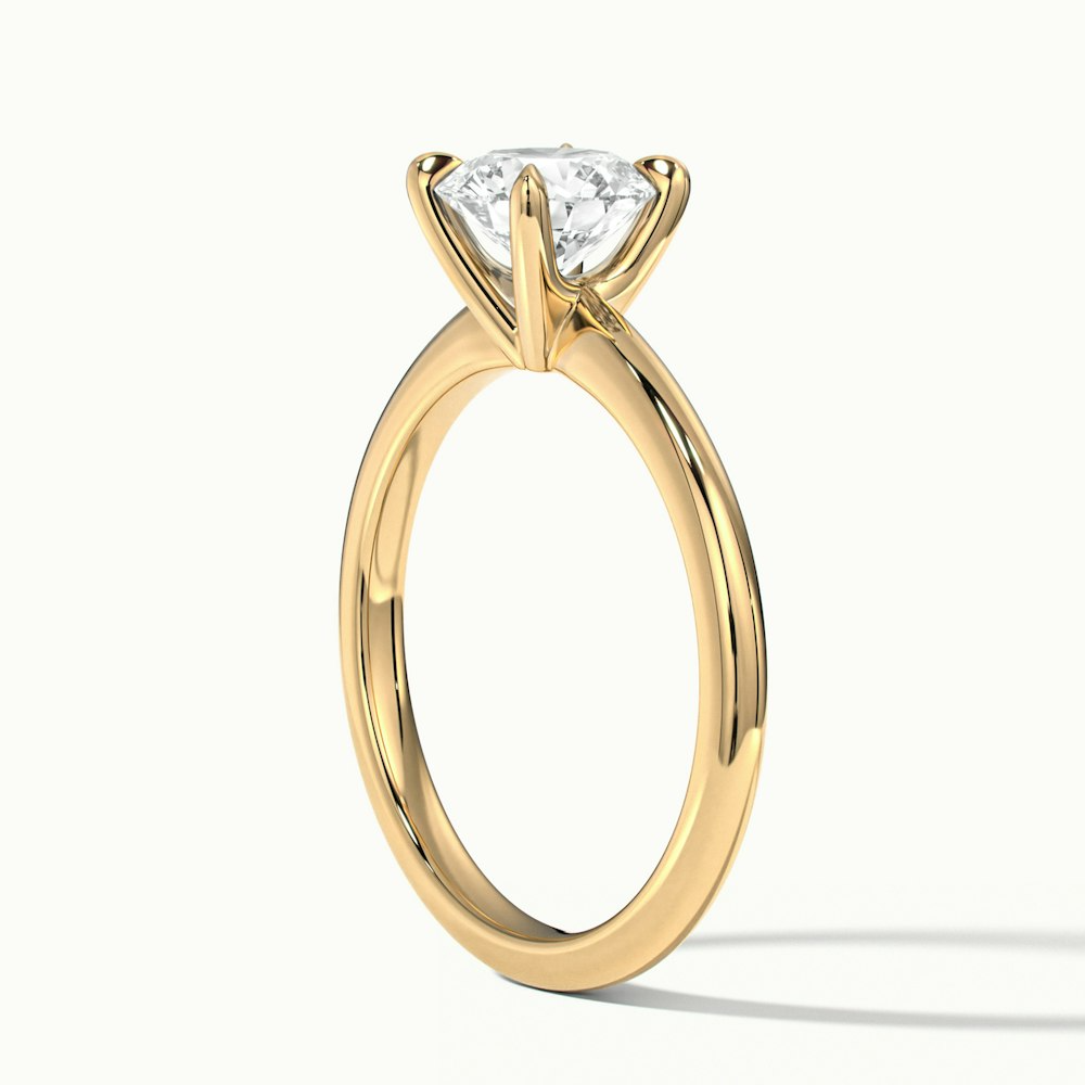 Diana 1.5 Carat Round Solitaire Lab Grown Diamond Ring in 10k Yellow Gold
