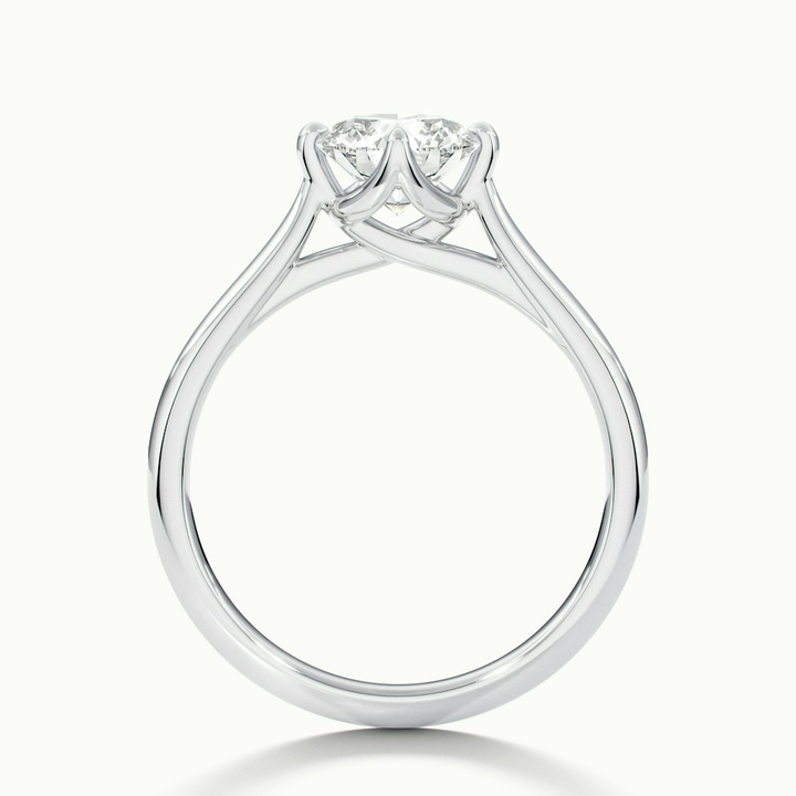 Tia 1 Carat Round Cut Solitaire Lab Grown Engagement Ring in 14k White Gold