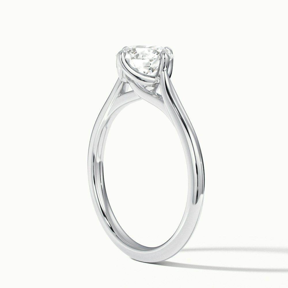 Asta 2.5 Carat Round Cut Solitaire Moissanite Diamond Ring in 10k White Gold