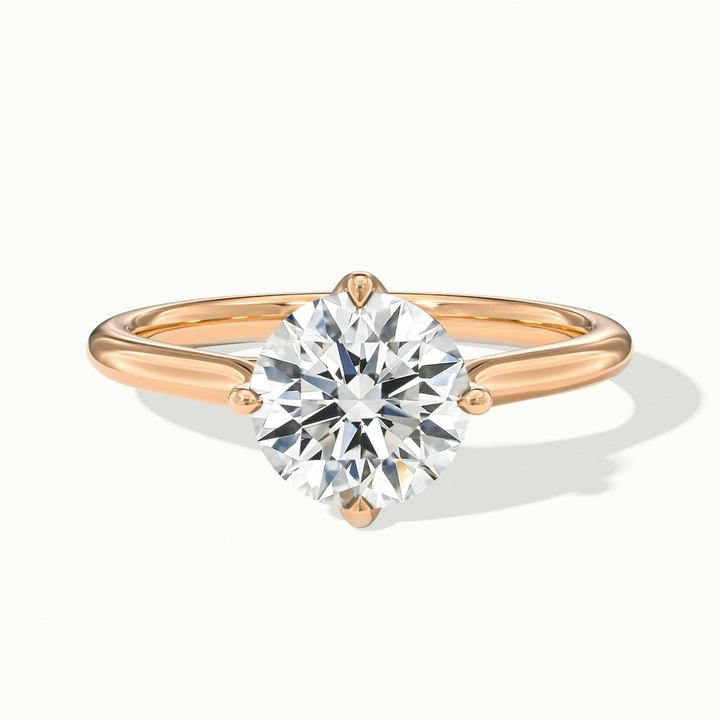 Asta 3.5 Carat Round Cut Solitaire Moissanite Diamond Ring in 10k Rose Gold