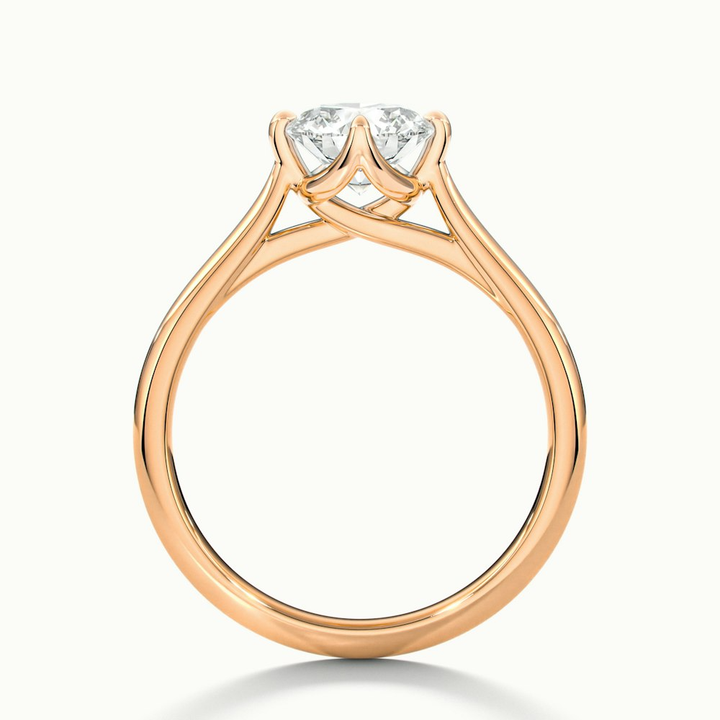 Asta 4 Carat Round Cut Solitaire Moissanite Diamond Ring in 14k Rose Gold