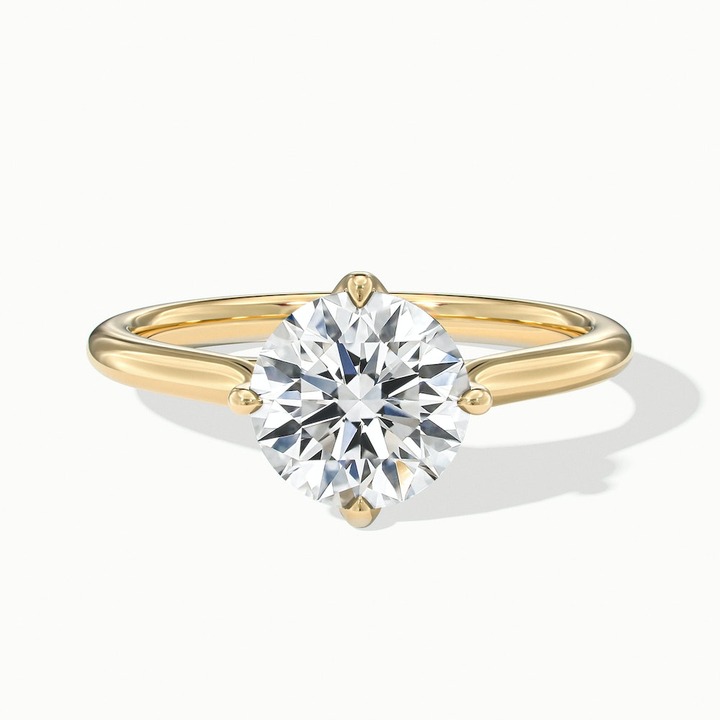 Tia 1.5 Carat Round Cut Solitaire Lab Grown Engagement Ring in 10k Yellow Gold
