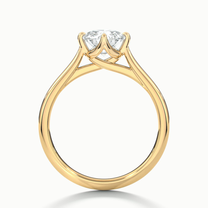 Asta 2.5 Carat Round Cut Solitaire Moissanite Diamond Ring in 10k Yellow Gold