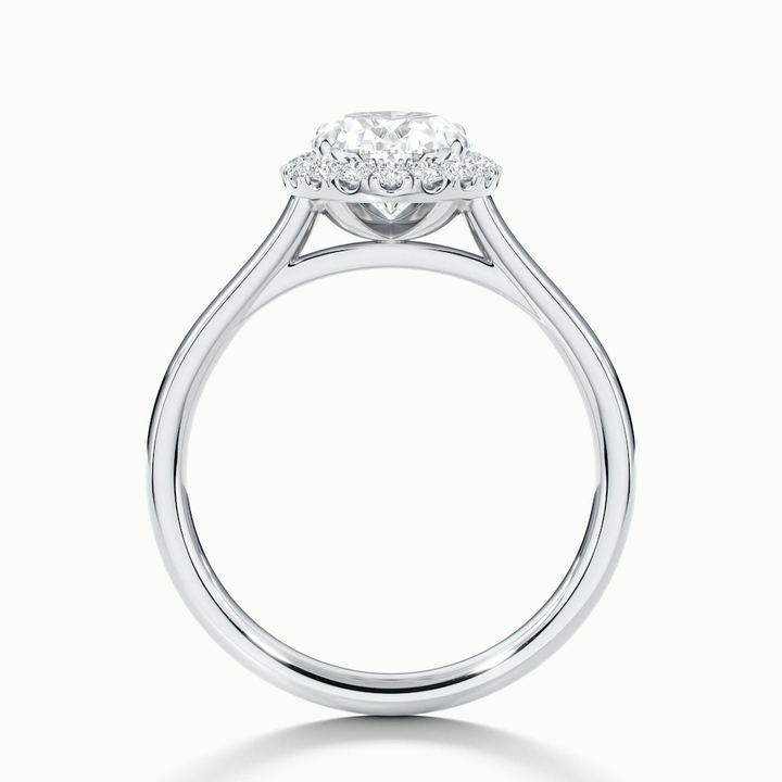 Mira 1.5 Carat Oval Halo Lab Grown Engagement Ring in 10k White Gold