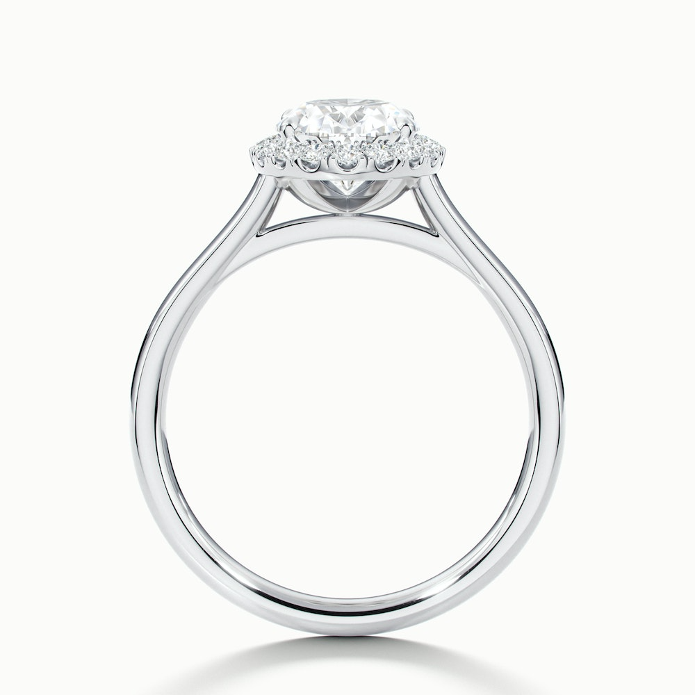Sofia 1 Carat Oval Halo Moissanite Diamond Ring in 10k White Gold