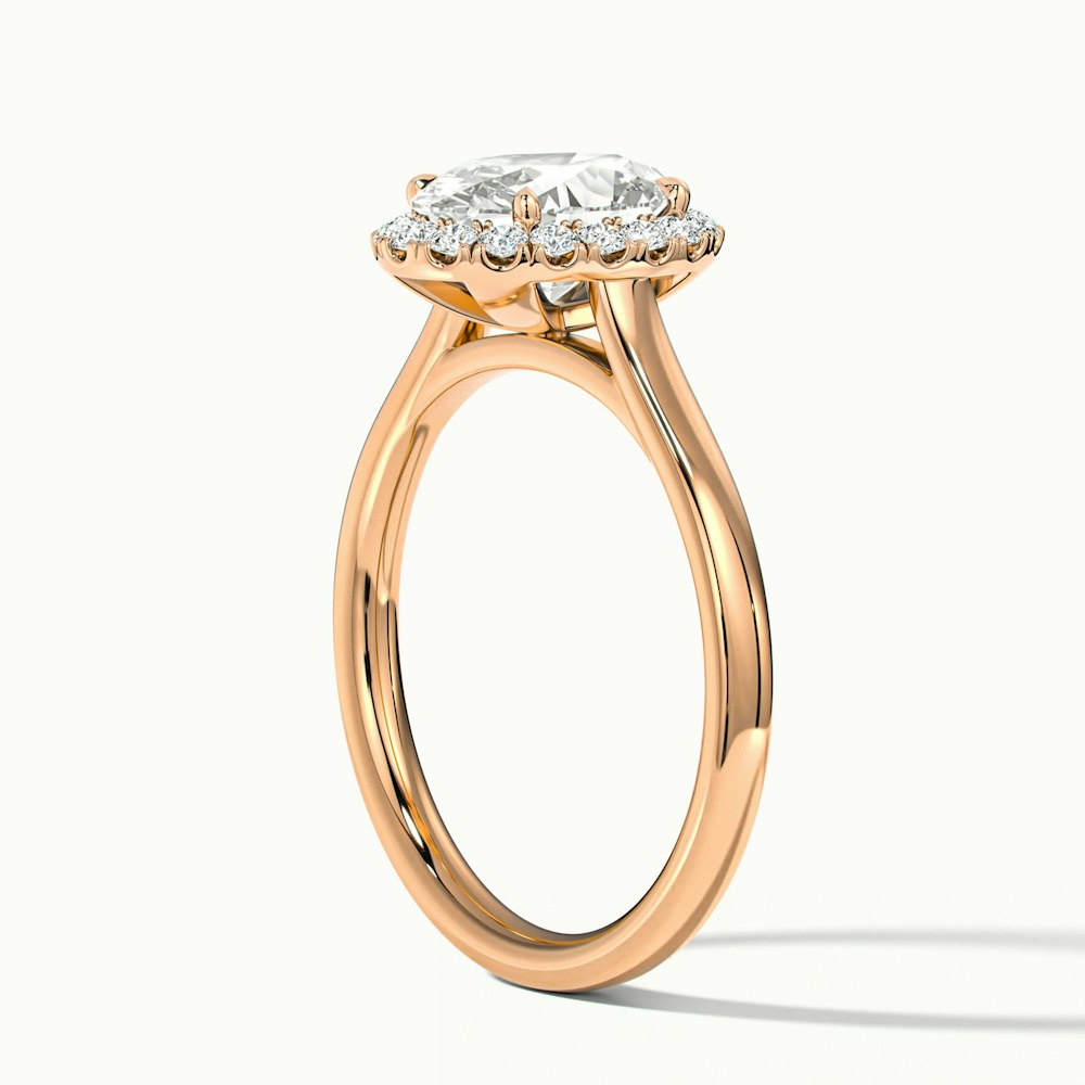 Mira 5 Carat Oval Halo Lab Grown Engagement Ring in 18k Rose Gold