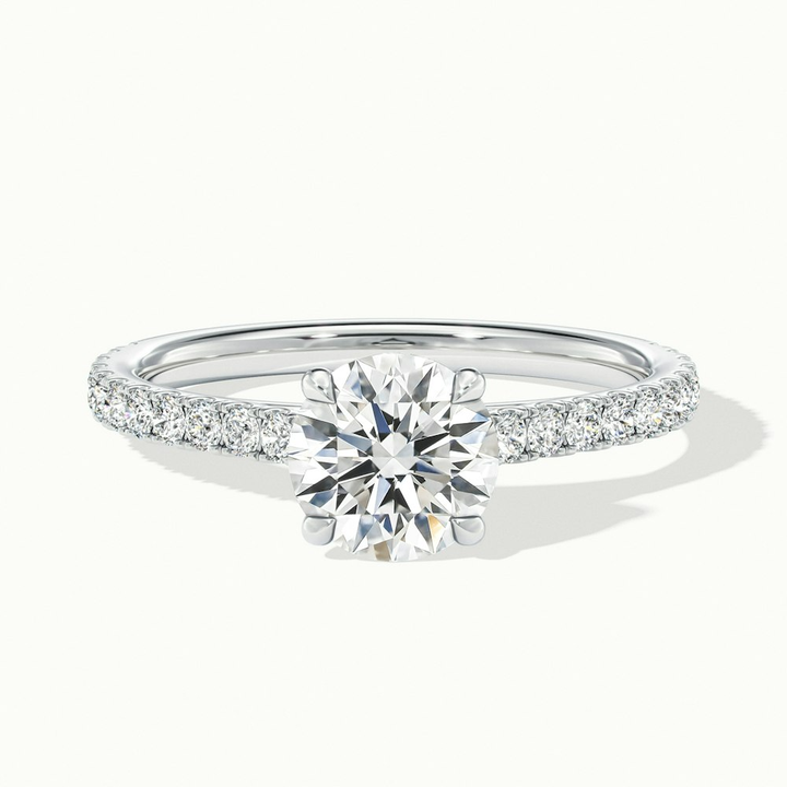 Zola 5 Carat Round Solitaire Scallop Lab Grown Engagement Ring in 18k White Gold