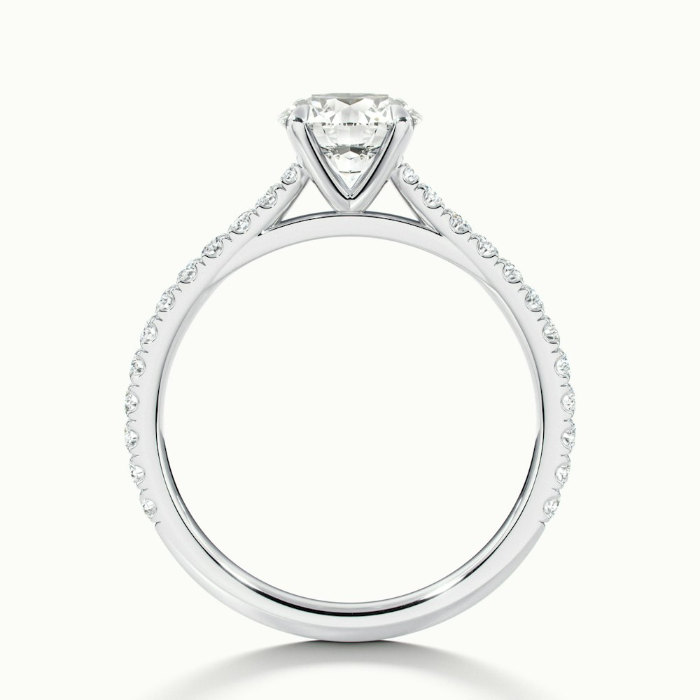 Zola 1.5 Carat Round Solitaire Scallop Lab Grown Engagement Ring in 10k White Gold