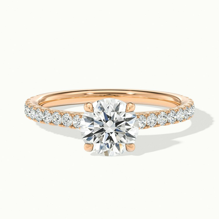 Zola 5 Carat Round Solitaire Scallop Lab Grown Engagement Ring in 18k Rose Gold
