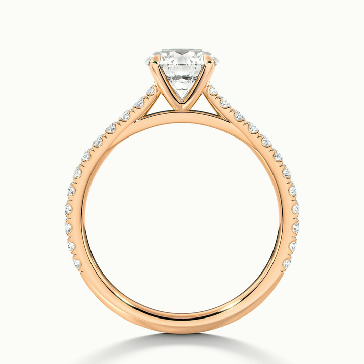 Zola 4 Carat Round Solitaire Scallop Lab Grown Engagement Ring in 14k Rose Gold