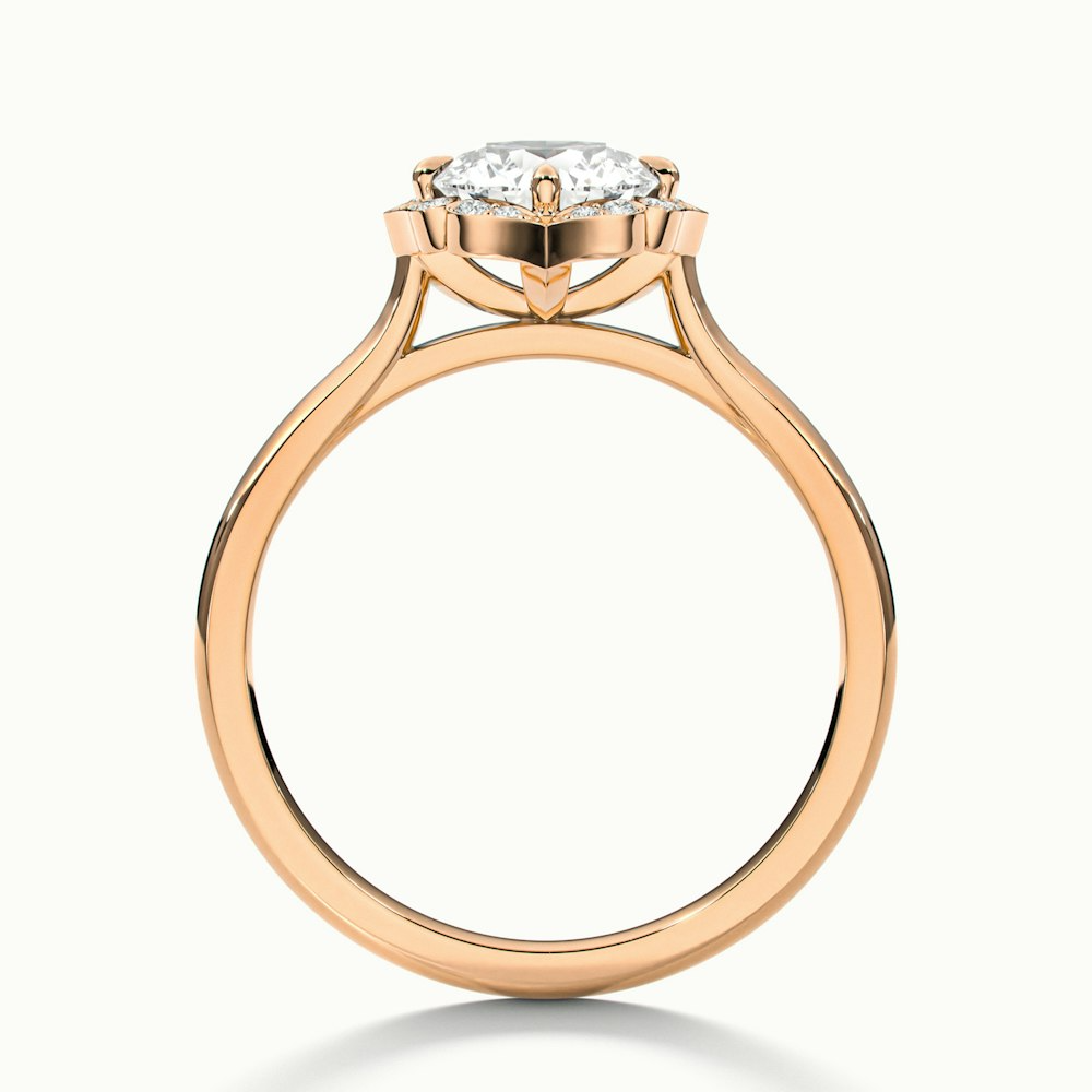 Nyla 1 Carat Round Halo Lab Grown Engagement Ring in 10k Rose Gold