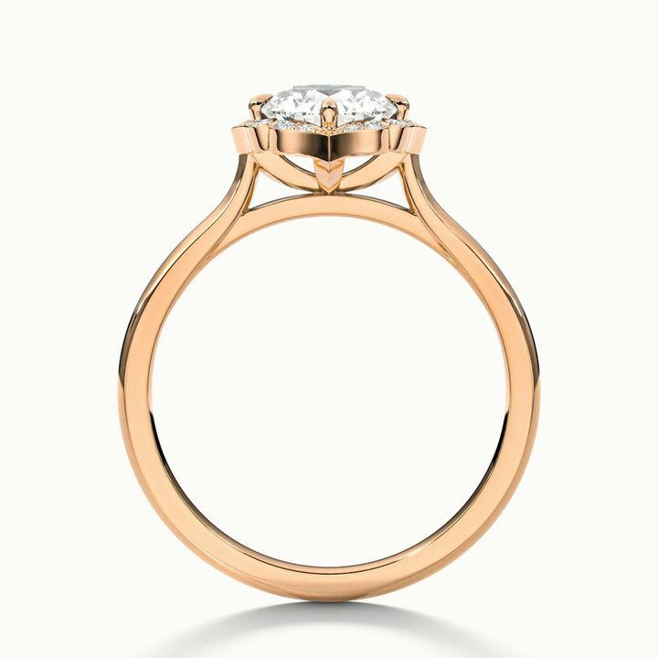 Ruby 2 Carat Round Halo Moissanite Diamond Ring in 18k Rose Gold